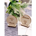 Custom Round Wood Wedding Name Sign