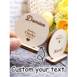 Custom Round Wood Wedding Name Sign