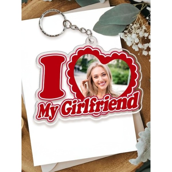 I Love My Girlfriend Photo Creative Keychain